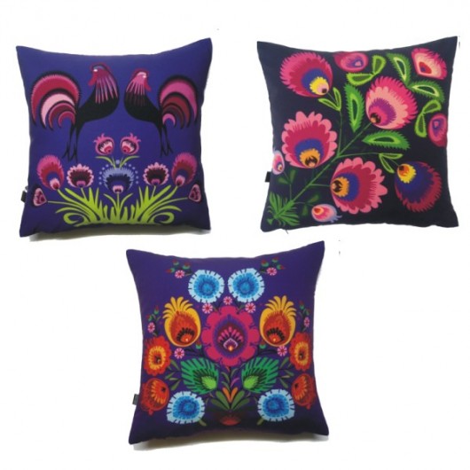 Trzy poduszki folk Gaul Designs