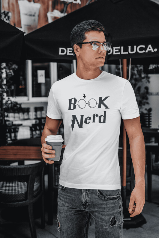 t-shirty męskie Book Nerd koszulka męska