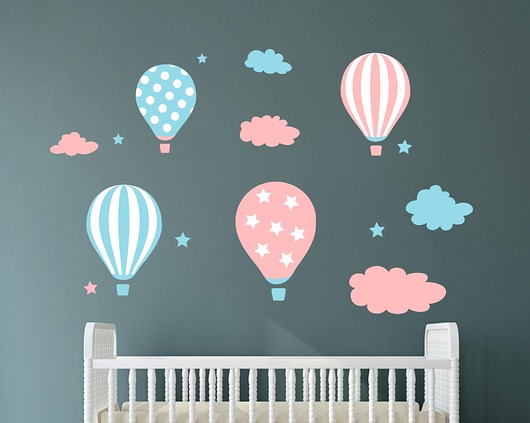 Naklejka ścienna dla dzieci balon balony chmury  madras24