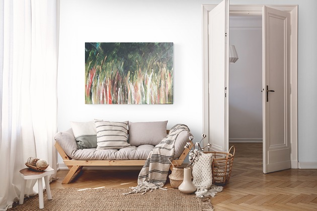 obrazy Obraz ręcznie malowany na płótnie 70 x 100 cm - abstrakcyjny pejzaż