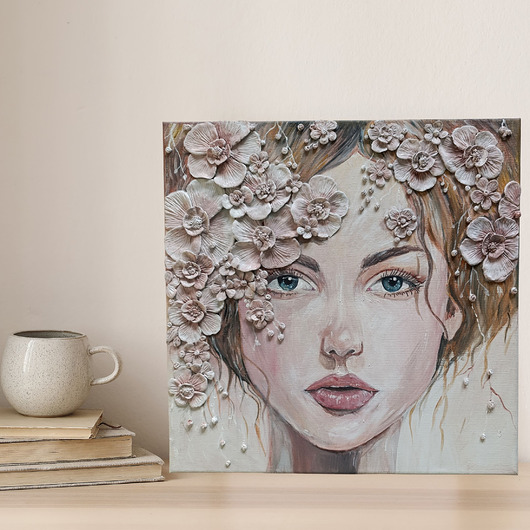 obrazy Kobieta w kwiatach - Obraz strukturalny - 40 
