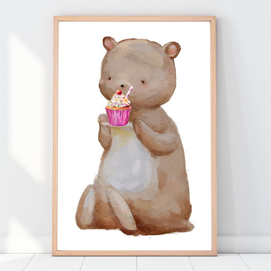 PLAKAT, OBRAZEK miś muffin Dekoracjan