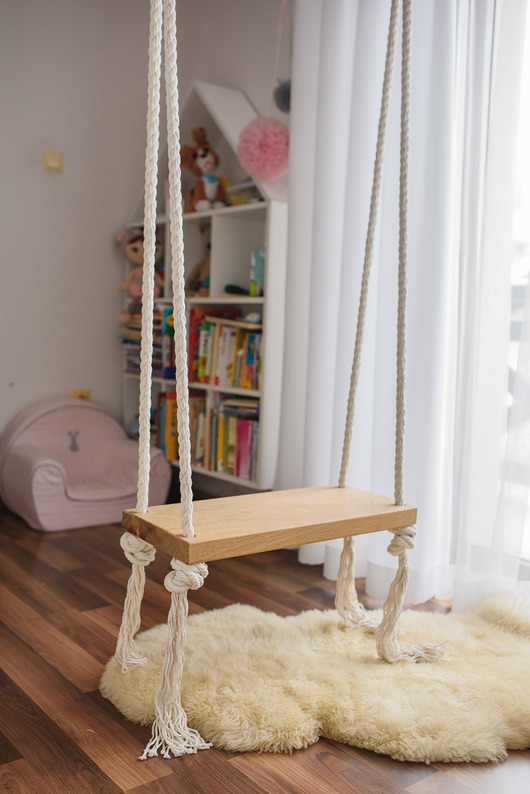 pokój dziecka - różne Huśtawka dębowa dla dzieci i dorosłych! STYL BOHO 50 x 25 cm. Prawdziwy dąb