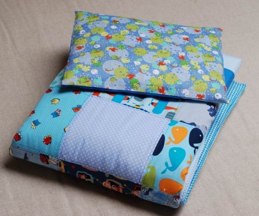 patchwork & poduszka na niebiesko iasio