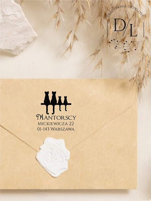 stemple Stempel Ex Libris Exlibris personalizowany Kot 9 adresownik