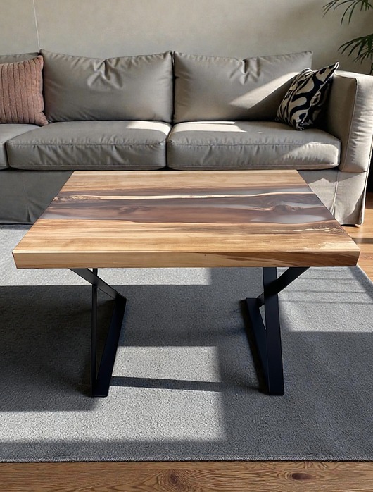 stoliki kawowe Stolik kawowy z drewna i żywicy epoksydowej