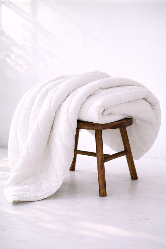 tekstylia - różne Lniana kołdra bezposzewkowa 140x200cm - śnieżna biel