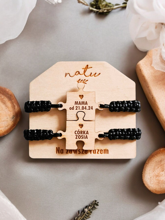bransoletki na sznurku Bransoletki Mama i Córka DZIEŃ MATKI PUZZLE