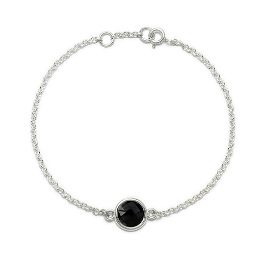 bransoletki srebrne Aura - Bransoletka srebrna z czarnym onyksem