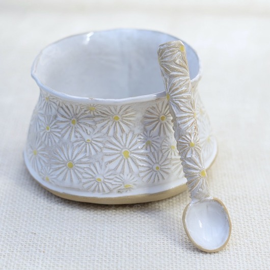 cukiernice Cukiernica z łyżką w stokrotki