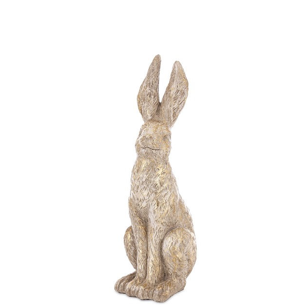 ozdoby wielkanocne Dekoracja - siedzący słupka złoty królik 30x9,5x11,5 cm  TALA - III