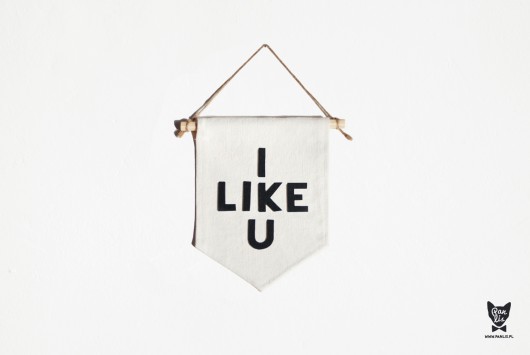 Baner ścienny I LIKE U na Dzień Chłopaka Pan Lis
