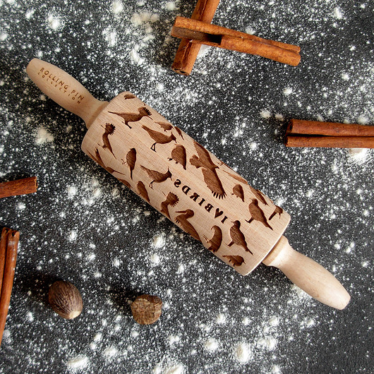ptaszki- wałek grawerowany do ciastek, mały Rolling Pin Collection