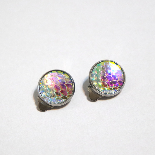 klipsy Klipsy - Łuski tęczowe, pastelowe - małe