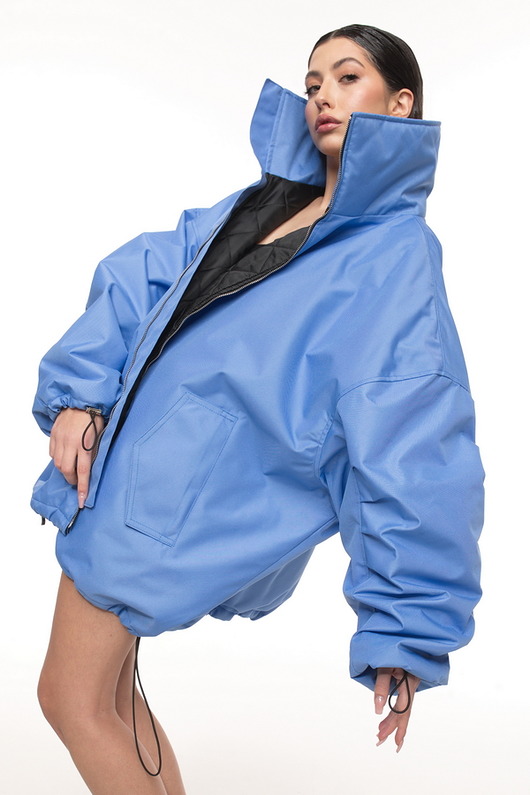 kurtki damskie Kurtka typu bomber oversize baby blue