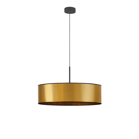 lampy wiszące Złota lampa wisząca do salonu w stylu glamour SINTRA MIRROR z abażurem 60 cm