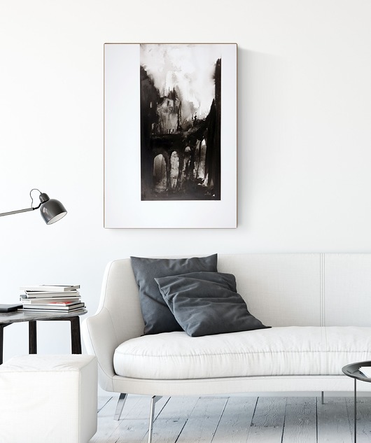grafika 50X70 cm wykonana ręcznie, abstrakcja Krystyna Siwek Art
