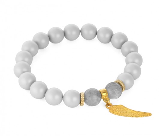 kryształ Swarovski mat,grey pearls with wing. Lavoga