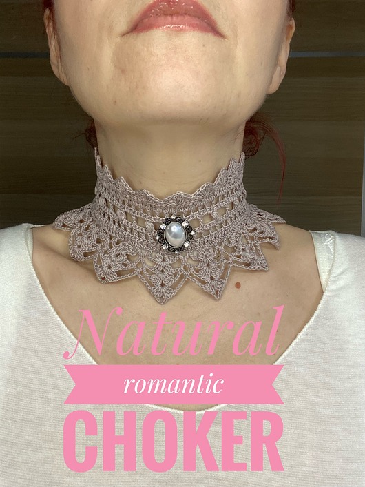 chokery Beżowy koronkowy naszyjnik vintage wiktoriańska kolia z ozdobą