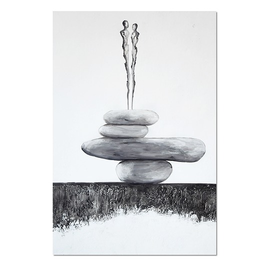 obrazy Balancing act I, obraz do salonu na płótnie, minimalistyczna abstrakcja zen
