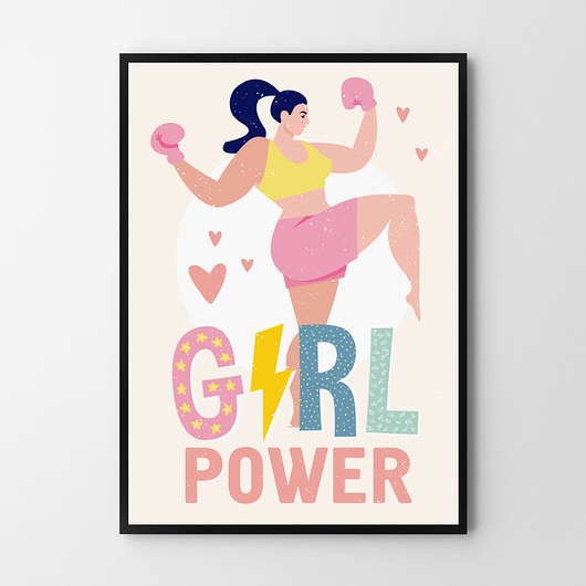 plakaty Girl Power - plakat - wersja różowa