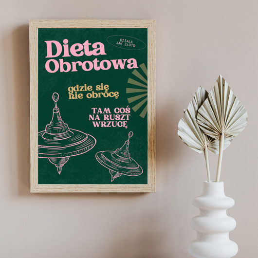 plakaty Plakat śmieszny, dieta obrotowa, dla odchudzających się