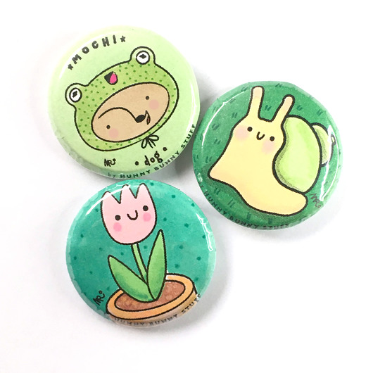 przypinki Mochi dog - zestaw wiosenny