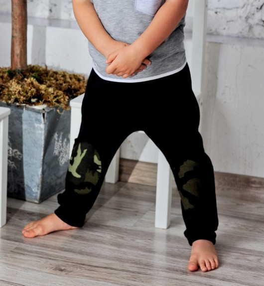 Spodnie militarne z łatami moro Mizerki Kids