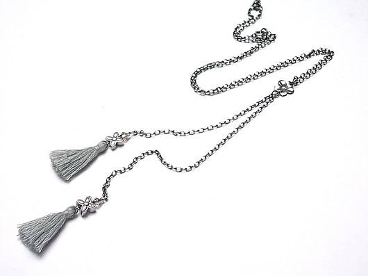 Troki  /boho grey / -  naszyjnik  Katia i krokodyl