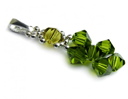 Oliwkowy wisior kryształ Swarovski - Sparkling Olivine Marisella