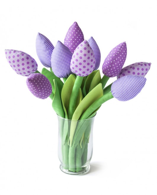 dodatki - różne Tulipany fioletowe, bawełniane na Dzień Kobiet