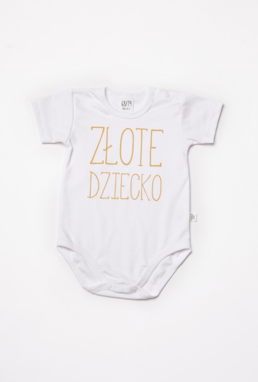 Body ZŁOTE DZIECKO białe krótki rękaw Parents for babies
