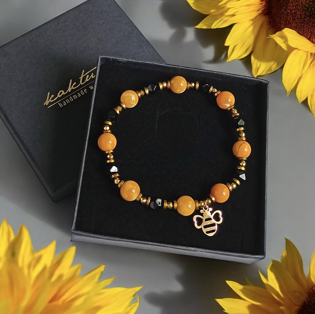 bransoletki z kamieni naturalnych PSZCZÓŁKA : pomysł na prezent agat, onyks, hematyt