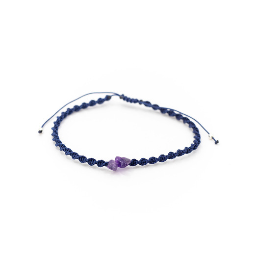 bransoletki na sznurku Bransoletka amulet z ametystem - spokojny umysł