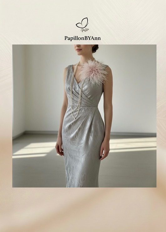 broszki Broszka ze strusich piór  OMBRE PUDROWY RÓŻ Large