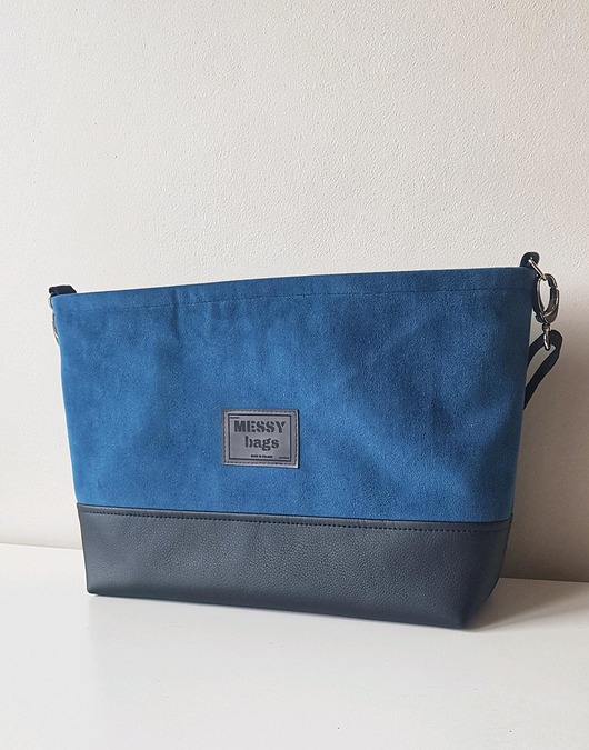 Torebka damska Crossbody Shallow Medium niebieska MessyBags