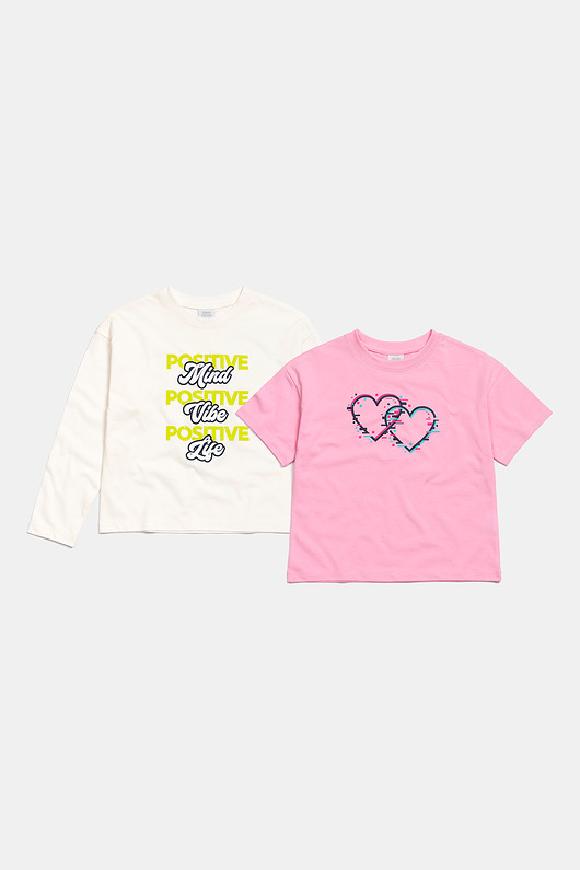 t-shirty dla dziewczynki Zestaw koszulek bawełnianych z nadrukiem