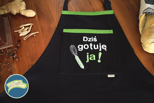 Haftowany fartuch Dziś gotuję ja Wyszywane