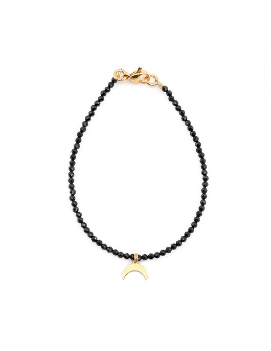 bransoletki z kamieni naturalnych Bransoletka na zapięciu Czarny Spinel (2mm)