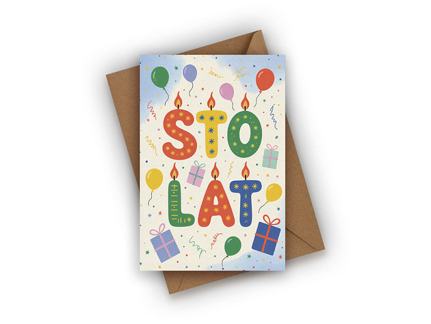 kartki okolicznościowe - wydruki Kartka urodzinowa dla dziecka- Sto lat!