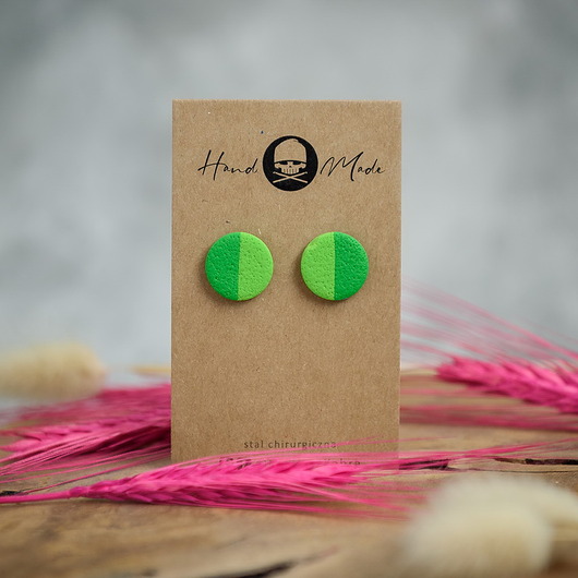 kolczyki z masy plastycznej Kolczyki Dots M - zielone