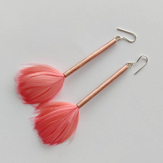 kolczyki z piórami PIÓRKO kolczyki