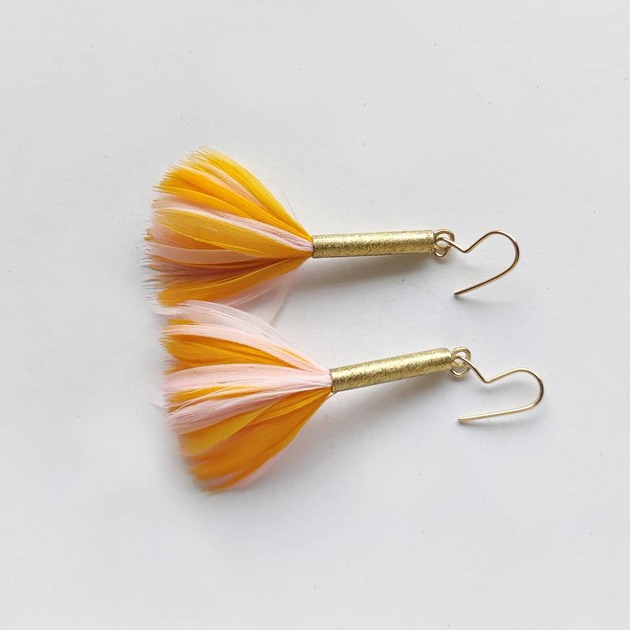 kolczyki z piórami PIÓRKO kolczyki