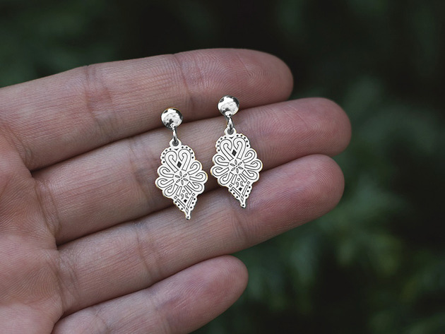 kolczyki srebrne Srebrne kolczyki z parzenicą