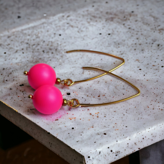 kolczyki swarovski Swarovski neon pearls : neon pink