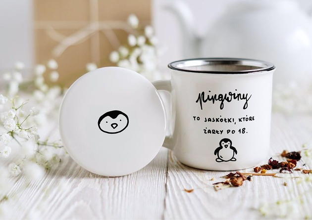 kubki Kubek Zaparzacz Pingwin