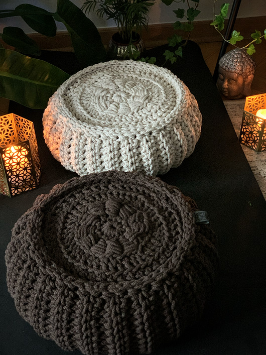 pufy do siedzenia Pufa Dziergana Chill Zafu Style Crochet  60 X 20cm