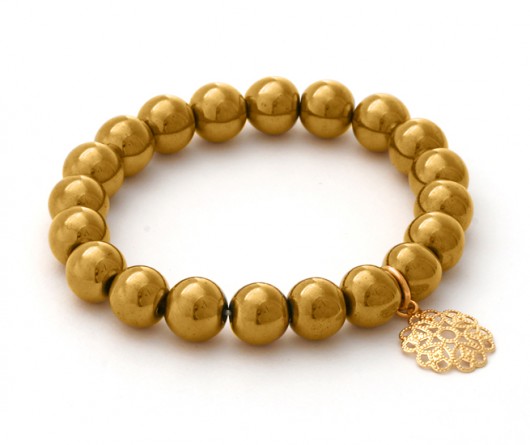 Golden hematite with flower pendant. Lavoga