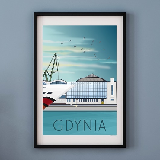 plakaty Plakat GDYNIA - DWORZEC MORSKI