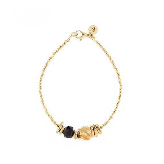 bransoletki z kamieni naturalnych Bransoletka o wyjątkowym szlifie Cytrynu z drobnymi Hematytami